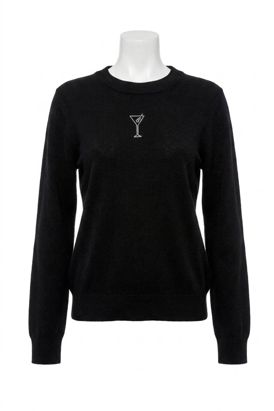 NEW ELAN martini sweater in black